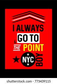 new york boy,t-shirt print poster vector illustration