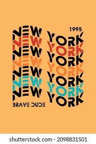 new york brave dude,t-shirt design fashion vector