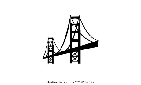 New york bridge silhouette high quality vector