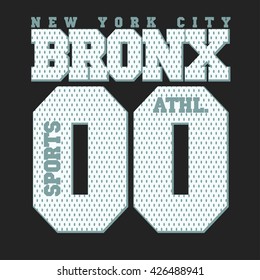 New York Bronx Sport wear typography emblem, t-shirt stamp graphics, vintage tee print, athletic apparel design