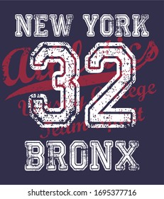 New york Bronx tshirt graphic design vector art