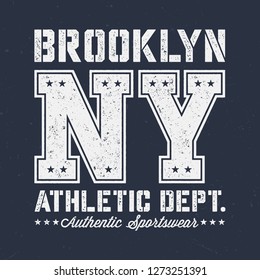 New York Brooklyn - Aged Tee Design For Printing
