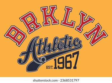 neuer york brooklyn athletic College verschiedene Vektorslogan für T-Shirt