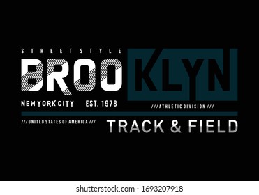 New York Brooklyn athletic sport typography for t-shirt print and other uses. Design graphic. Vector image