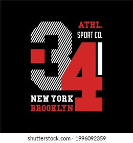 New York Brooklyn Athletic sport Typography design