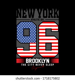 new York Brooklyn athletic,slogan typography for print t-shirt,vector illustration