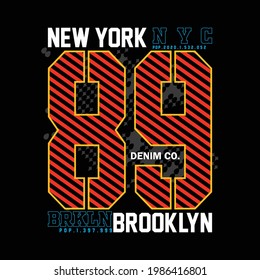 New york Brooklyn authentic slogan graphic typography design,vector illustration
