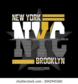 nueva york brooklyn diseño tipográfico auténtico tee para impresión,ilustración artística,vintage,vector
