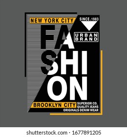 New York Brooklyn city Fashion,slogan typography graphic for print t shirt,vector illustration,line art