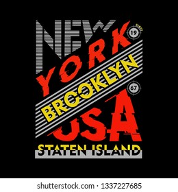 New York Brooklyn design,vector typography artistic concept for modern t-shirt print,art illustration,style
