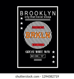 New York Brooklyn Famous place typography t shirt vector