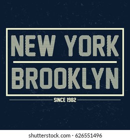 New York - Brooklyn fashion apparel graphics, poster, print, postcard typography, t-shirt graphics, vectors