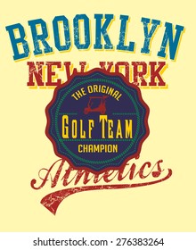 new york brooklyn golf team vector art