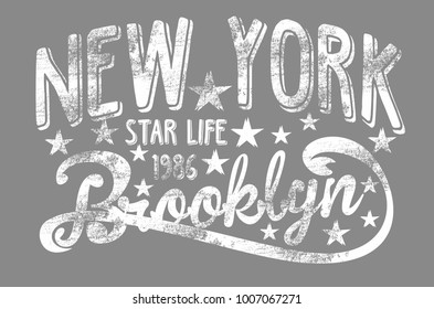 New york Brooklyn graphic design vector art
