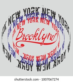 New york Brooklyn graphic design vector art