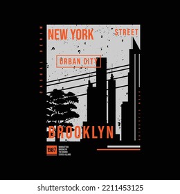 New york Brooklyn illustration typography. perfect for t shirt design