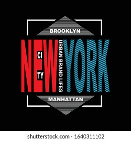 new york brooklyn manhattan typography, vector illustration