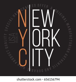 New York, Brooklyn modern typography for t-shirt print. T-shirt graphics. Vector