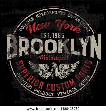 new york brooklyn print of vintage illustration