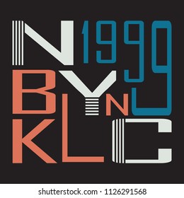 New York, Brooklyn. Procurement for the design of a T-shirt, banner, poster and so on. Vector image.