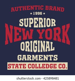 New york Brooklyn sport typography t-shirt - vector