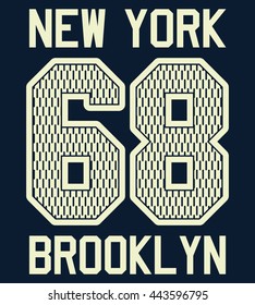 New York Brooklyn sport typography, t-shirt graphics, vectors