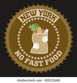 New york Brooklyn sport typography t-shirt no fast food - vector