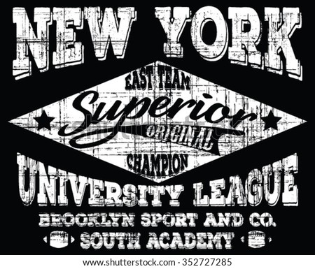 New York  - Brooklyn Sport  vector print and varsity. For t-shirt or other uses in vector.