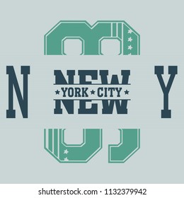 New York Brooklyn Sport wear typography emblem, t-shirt  print, athletic apparel design vector illustration team