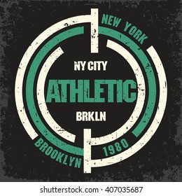 New York Brooklyn Sport wear, sport typography emblem, t-shirt stamp graphics, vintage tee print, athletic apparel design