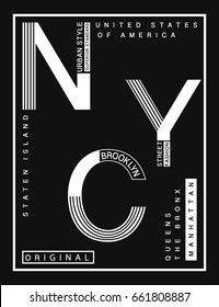 New York Brooklyn sport wear typography, for t-shirt and other uses. athletic apparel design. vector graphics.