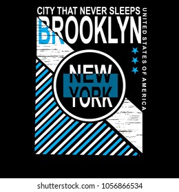 new york brooklyn t shirt graphic vector