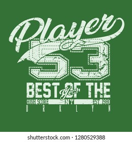 New York, Brooklyn typography, badges for t-shirt print. Varsity style t-shirt graphics. Vector