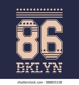 New york Brooklyn typography fashion, t-shirt graphics
