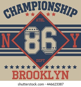 New york Brooklyn typography fashion, t-shirt graphics