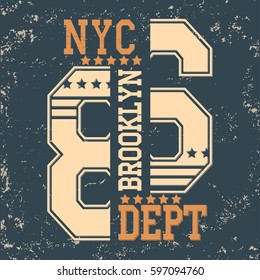 New york Brooklyn typography fashion, t-shirt graphics - vector