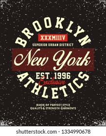 New York Brooklyn typography graphics for t-shirt. athletic sports print for apparel and other uses. Vector image illustration