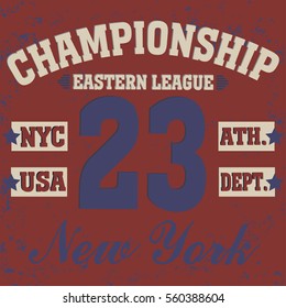 New york Brooklyn typography set, t-shirt graphics - vector