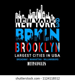 new york brooklyn typography t shirt vector