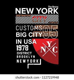 new york brooklyn typography t shirt vector