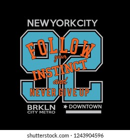 new york brooklyn typography t shirt