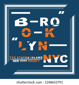 New york Brooklyn Typography, T shirt design, T shirt Typography, vectors