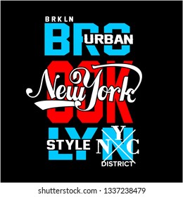 new york Brooklyn typography t shirt vector