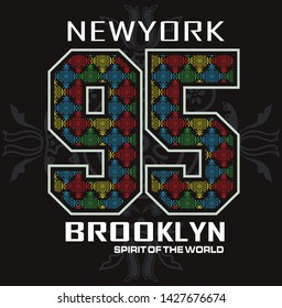 new york brooklyn typography t shirt printing vector