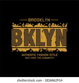 Tipografía de Nueva York en Brooklyn, gráficos de camisetas, vectores