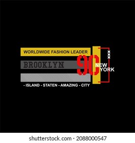 NEW YORK, BROOKLYN typography, tee shirt graphics, vectors