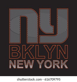 New York Brooklyn typography, tee shirt graphics, vectors