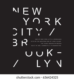 New York Brooklyn typography, tee shirt graphics, vectors