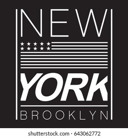 New York Brooklyn typography, tee shirt graphics, vectors