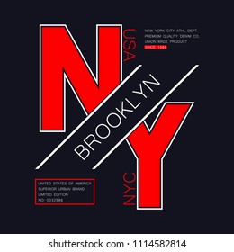New York Brooklyn Typography Tshirt Nyc Stock Vector (Royalty Free ...